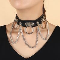 Punk Pu Leather Tassel Necklace Wholesale Nihaojewelry main image 1
