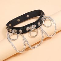 Punk Pu Leather Tassel Necklace Wholesale Nihaojewelry main image 3