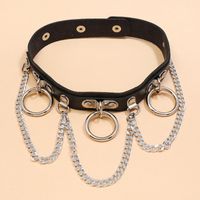 Punk Pu Leather Tassel Necklace Wholesale Nihaojewelry main image 4