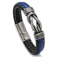 Wholesale Jewelry Two-color Leather Magnet Buckle Bracelet Nihaojewelry main image 1