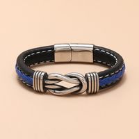 Wholesale Jewelry Two-color Leather Magnet Buckle Bracelet Nihaojewelry main image 3