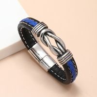 Wholesale Jewelry Two-color Leather Magnet Buckle Bracelet Nihaojewelry main image 4