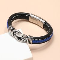 Wholesale Jewelry Two-color Leather Magnet Buckle Bracelet Nihaojewelry main image 5