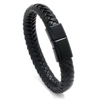 Wholesale Jewelry Solid Color Woven Magnet Buckle Leather Bracelet Nihaojewelry main image 2