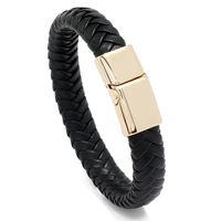 Wholesale Jewelry Solid Color Woven Magnet Buckle Leather Bracelet Nihaojewelry main image 6