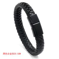 Wholesale Jewelry Solid Color Woven Magnet Buckle Leather Bracelet Nihaojewelry sku image 1