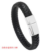 Wholesale Jewelry Solid Color Woven Magnet Buckle Leather Bracelet Nihaojewelry sku image 2