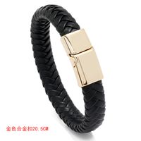Wholesale Jewelry Solid Color Woven Magnet Buckle Leather Bracelet Nihaojewelry sku image 3