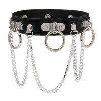 Punk Pu Leather Tassel Necklace Wholesale Nihaojewelry sku image 1