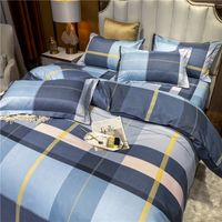 Wholesale Hit Color Plaid Printed Brushed Bedclothes Set Nihaojewelry main image 5