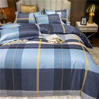 Wholesale Hit Color Plaid Printed Brushed Bedclothes Set Nihaojewelry main image 6
