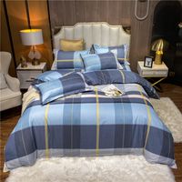 Wholesale Hit Color Plaid Printed Brushed Bedclothes Set Nihaojewelry sku image 1