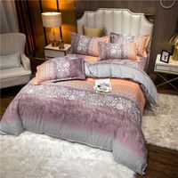 Wholesale Gradient Color Lace Flower Printed Brushed Bedclothes Set Nihaojewelry main image 3