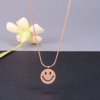 Wholesale Jewelry Smiley Round Pendant Titanium Steel Necklace Nihaojewelry sku image 1