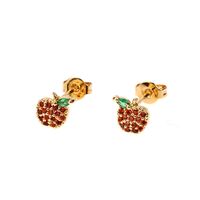 Wholesale Jewelry Cute Fruit Zircon Copper Earrings Nihaojewelry sku image 1