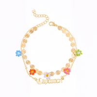 Wholesale Creative Beads Flower Letter Constellation Anklet Nihaojewelry sku image 7