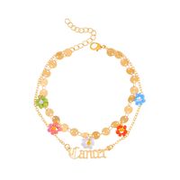 Wholesale Creative Beads Flower Letter Constellation Anklet Nihaojewelry sku image 9