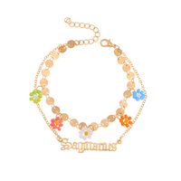 Wholesale Creative Beads Flower Letter Constellation Anklet Nihaojewelry sku image 12
