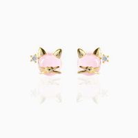 Fashion Animal Brass Artificial Gemstones Earrings Ear Studs main image 4