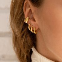 Retro C-shaped Twist Copper Earrings Wholesale Nihaojewelry main image 1