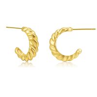 Retro C-shaped Twist Copper Earrings Wholesale Nihaojewelry main image 4