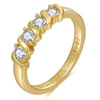 European And American Simple Style New Ring Zircon Ring Female Copper Plated 18k Gold Jewelry Spot main image 1