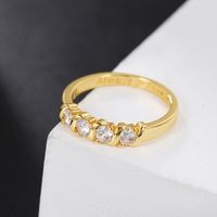 European And American Simple Style New Ring Zircon Ring Female Copper Plated 18k Gold Jewelry Spot main image 4