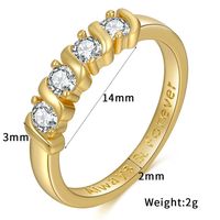 Europäischer Und Amerikanischer Einfacher Stil Neuer Ring Zirkonring Weiblicher Verkupferter 18k Goldschmuckfleck main image 6