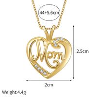 Fashion Letter Mom Micro-inlaid Zircon Heart-shaped Copper Necklace Wholesale Nihaojewelry main image 3