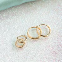 Simple Smooth Circle Gold Plated Copper Ear Buckle Wholesale Nihaojewelry main image 1