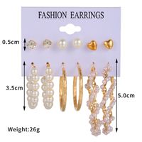 Korean Pearl Heart C-shape Earrings Wholesale Nihaojewelry main image 3