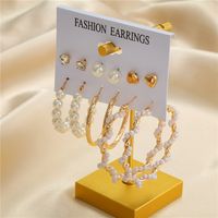 Korean Pearl Heart C-shape Earrings Wholesale Nihaojewelry main image 4