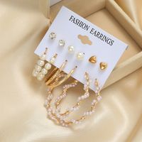 Korean Pearl Heart C-shape Earrings Wholesale Nihaojewelry main image 6