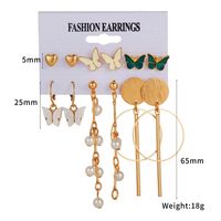 Fashion Shell Butterfly Pendant Large Circle Earrings Set Wholesale Nihaojewelry main image 5