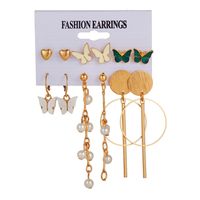 Fashion Shell Butterfly Pendant Large Circle Earrings Set Wholesale Nihaojewelry main image 6