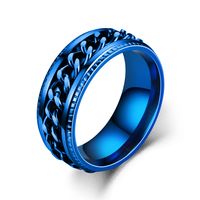 New Simple Titanium Steel Rotatable Embossed Chain Ring Wholesale Nihaojewelry main image 6