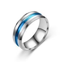 Neue Einfache Titan Stahl Abgeschrägte Kante Geschlitzte Farbe Ring Großhandel Nihao Schmuck main image 3