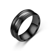 New Simple Titanium Steel Beveled Edge Slotted Color Ring Wholesale Nihaojewelry main image 4