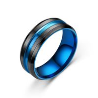 Neue Einfache Titan Stahl Abgeschrägte Kante Geschlitzte Farbe Ring Großhandel Nihao Schmuck main image 5