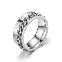 New Simple Titanium Steel Rotatable Roman Chain Ring Wholesale Nihaojewelry main image 5
