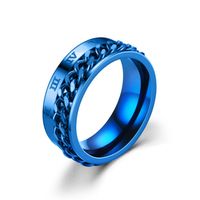 New Simple Titanium Steel Rotatable Roman Chain Ring Wholesale Nihaojewelry main image 4