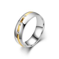 New Fashion Geometric Inlaid Zircon Stainless Steel Ring Wholesale Nihaojewelry main image 4