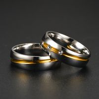 New Fashion Geometric Inlaid Zircon Stainless Steel Ring Wholesale Nihaojewelry main image 2