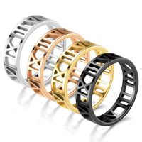 New Simple Stainless Steel Roman Cut Ring Wholesale Nihaojewelry main image 3