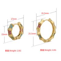 Retro Micro-inlaid Zircon Bamboo Section Geometric Ear Buckle Wholesale Nihaojewelry main image 6