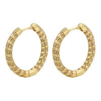 Boucles D&#39;oreilles Cercle Arc-en-ciel Zircon Coloré Rétro En Gros Nihaojewelry main image 5