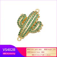 Mode Micro Vert Incrusté De Zirconium Cactus Bracelet Collier Pendentif En Gros Nihaojewelry main image 4