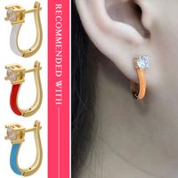 Retro U-shape Zircon Copper Ear Buckle Wholesale Nihaojewelry main image 3