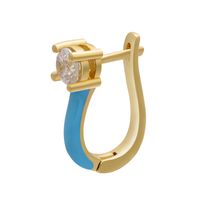 Boucle D&#39;oreille En Cuivre Zircon En Forme De U Rétro En Gros Nihaojewelry main image 4