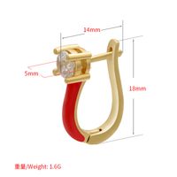 Retro U-shape Zircon Copper Ear Buckle Wholesale Nihaojewelry main image 6